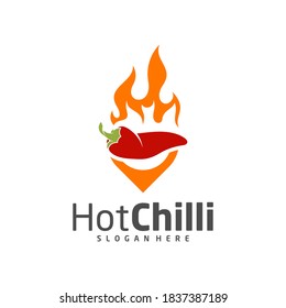 Point Chili logo design vector template, Red Chili Illustration, Symbol Icon