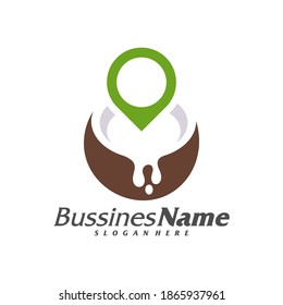 Point Coconut logo vector template, Creative Coconut logo design concepts, Icon symbol, Illustration