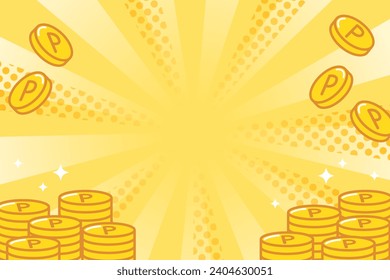 Point coin background material yellow