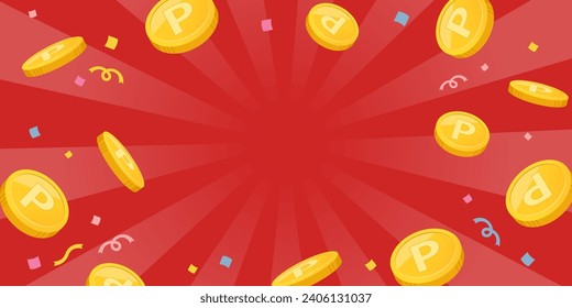 Point coin and sunburst background image (2:1)