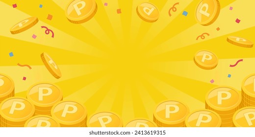 Point coin and sunburst background image (2:1)