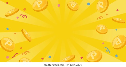 Point coin and sunburst background image (2:1)