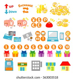 Point coins icon set