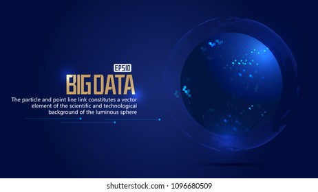 Point composition 3d earth, globalization, international Internet technology, big data technology concept.