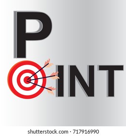 Point of concept with three arrow on the bow target design with simple vector