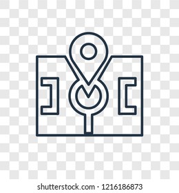 Point concept vector linear icon isolated on transparent background, Point concept transparency concept in outline style