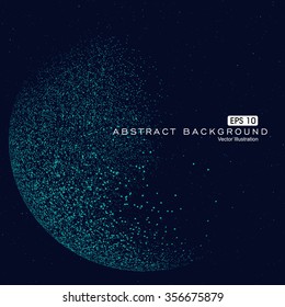 Point constructed the sphere wireframe, technological sense abstract illustration.