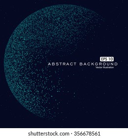 Point constructed the sphere wireframe, technological sense abstract illustration.