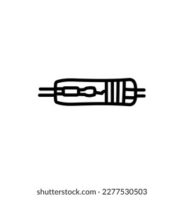 Point contact diode black line icon. Pictogram for web page, mobile app, promo.