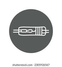 Point contact diode black line icon. Pictogram for web page, mobile app, promo.