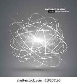 Point and curve consisting of a abstract graphic, sense of future technology.