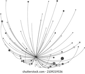 Point and curve constructed the sphere wire frame, technological abstract illustration.