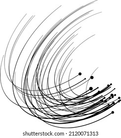 Point and curve constructed the sphere wire frame, technological abstract illustration.