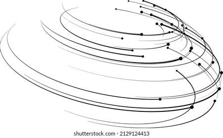 Point and curve constructed the sphere wire frame, technological abstract illustration.