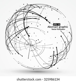 Point and curve constructed the sphere wireframe, technological sense abstract illustration.