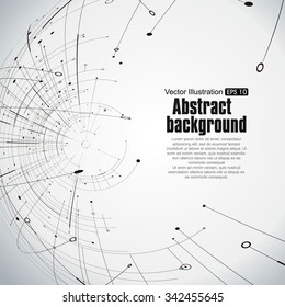 Point and curve constructed the sphere wireframe, technological sense abstract illustration.