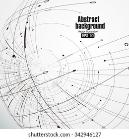 Point and curve constructed the sphere wireframe, technological sense abstract illustration.