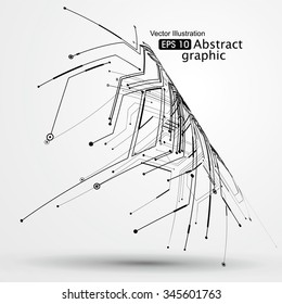 Point and curve constructed the technological sense abstract illustration.