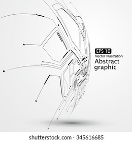 Point and curve constructed the technological sense abstract illustration.