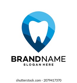 Plantilla de diseño de logotipo de icono dental de punto Vector de iluminación