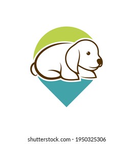 Point Dog logo design vector illustration, Creative Dog logo design concept template, symbols icons