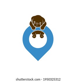 Point Dog logo design vector illustration, Creative Dog logo design concept template, symbols icons