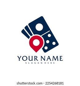 Plantilla vectorial del logotipo de Point Domino, conceptos de diseño del logotipo de Creative Domino