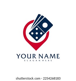 Plantilla vectorial del logotipo de Point Domino, conceptos de diseño del logotipo de Creative Domino