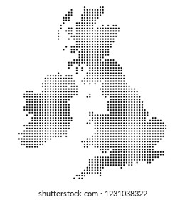 Point - Dotted United Kingdom - UK Map.
