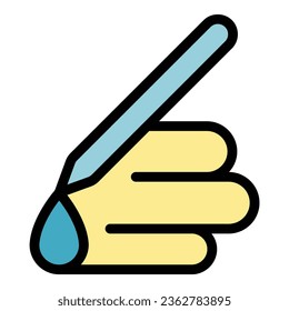 Point draw icon outline vector. Digital pen. Tablet pad color flat