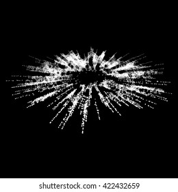 Point Explode. Array with Dynamic Emitted Particles. Abstract Dynamic Background. Vector Illustration.