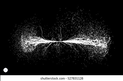 Point Explode. Array with Dynamic Emitted Particles. Abstract Dynamic Background. Vector Illustration. 