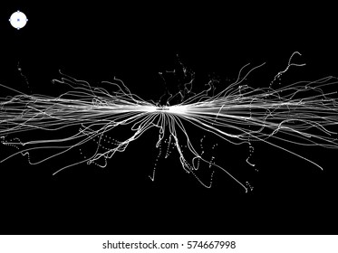 Point Explode. Array with Dynamic Emitted Particles. Abstract Dynamic Background. Vector Illustration. 