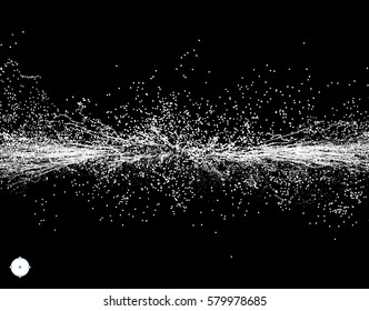 Point Explode. Array with Dynamic Emitted Particles. Abstract Dynamic Background. Vector Illustration.