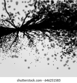 Ponto Explode. Matriz com Partículas Emitidas Dinâmicas. Fundo dinâmico abstrato. Ilustração de vetor.