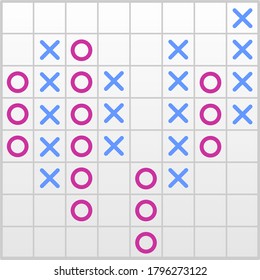 Point and figure chart. Vector outline icon.