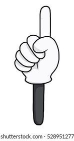 point finger / cartoon vector and illustration, hand drawn style, isolated on white background.