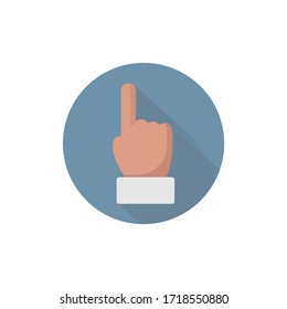 point finger icon, forefinger colorful flat icon with long shadow. point flat icon