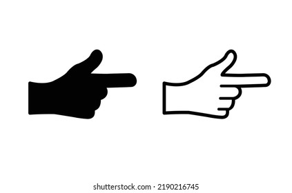 Point the finger icon isolated on white. Vector illustration.