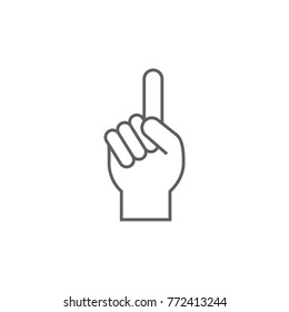 Point finger line icon vector