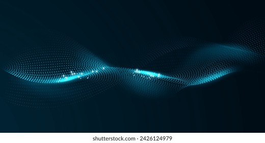 concepto de patrón de onda de partícula de flujo puntual de tecnología ilustraciones modernas