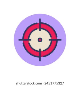 Point in focus line icon. Target, aim, crosshair outline sign. Game, opportunity, marketing concept. Vector illustration symbol element for web design and apps