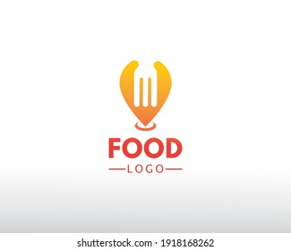 point food logo map food logo simple creative food logo