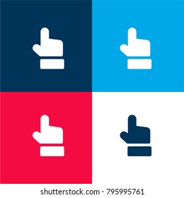 Point at four color material and minimal icon logo set in red and blue