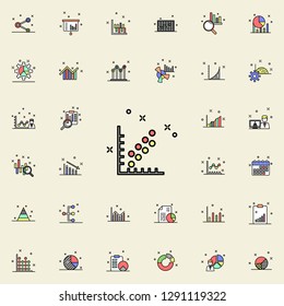 point growth chart colored icon. Business charts icons universal set for web and mobile