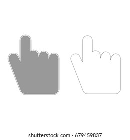 Point hand grey set  icon .