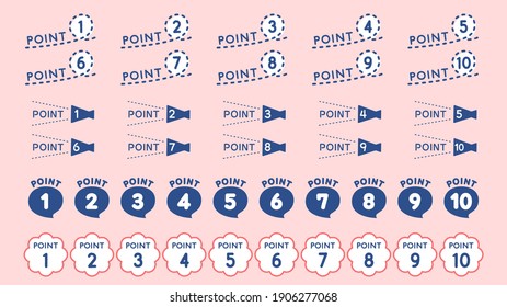 Point Heading Icon Set. 2 colors