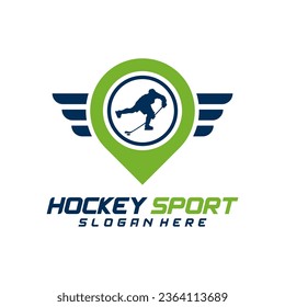 Point Hockey sport logo design template. Modern vector illustration. Badge design.