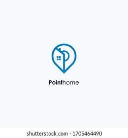 Point home logo design vector template