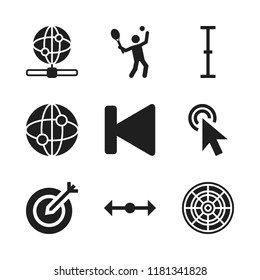 point icon. 9 point vector icons set. tennis, back and internet icons for web and design about point theme
